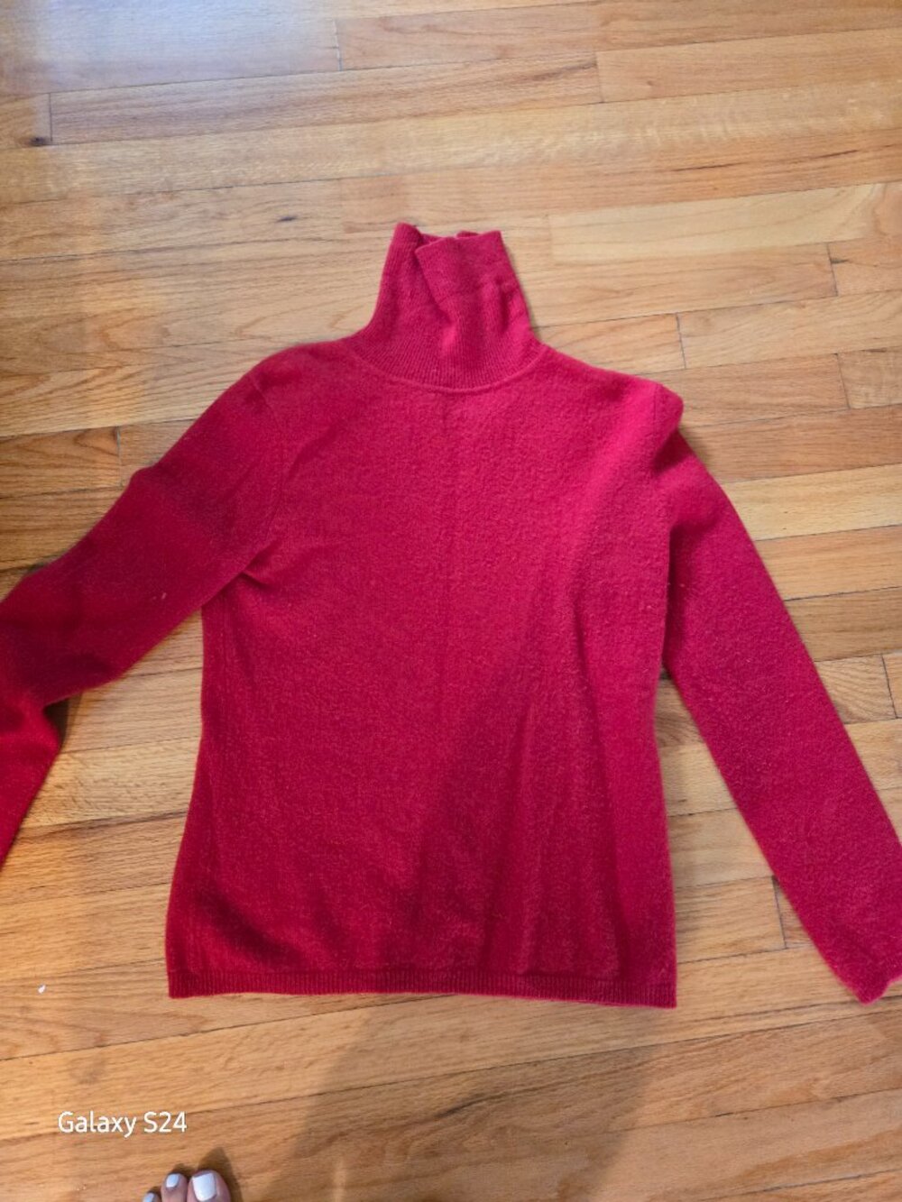 Cashmere by Charter Club Red 2-Ply Cashmere Turtleneck Sweater Size Small